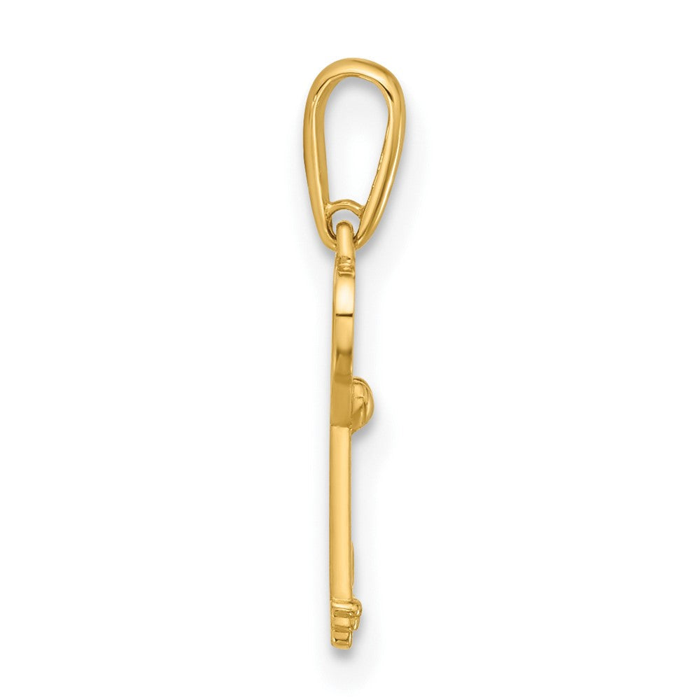 14K Gelbgold Poliert Herz Key Anhänger