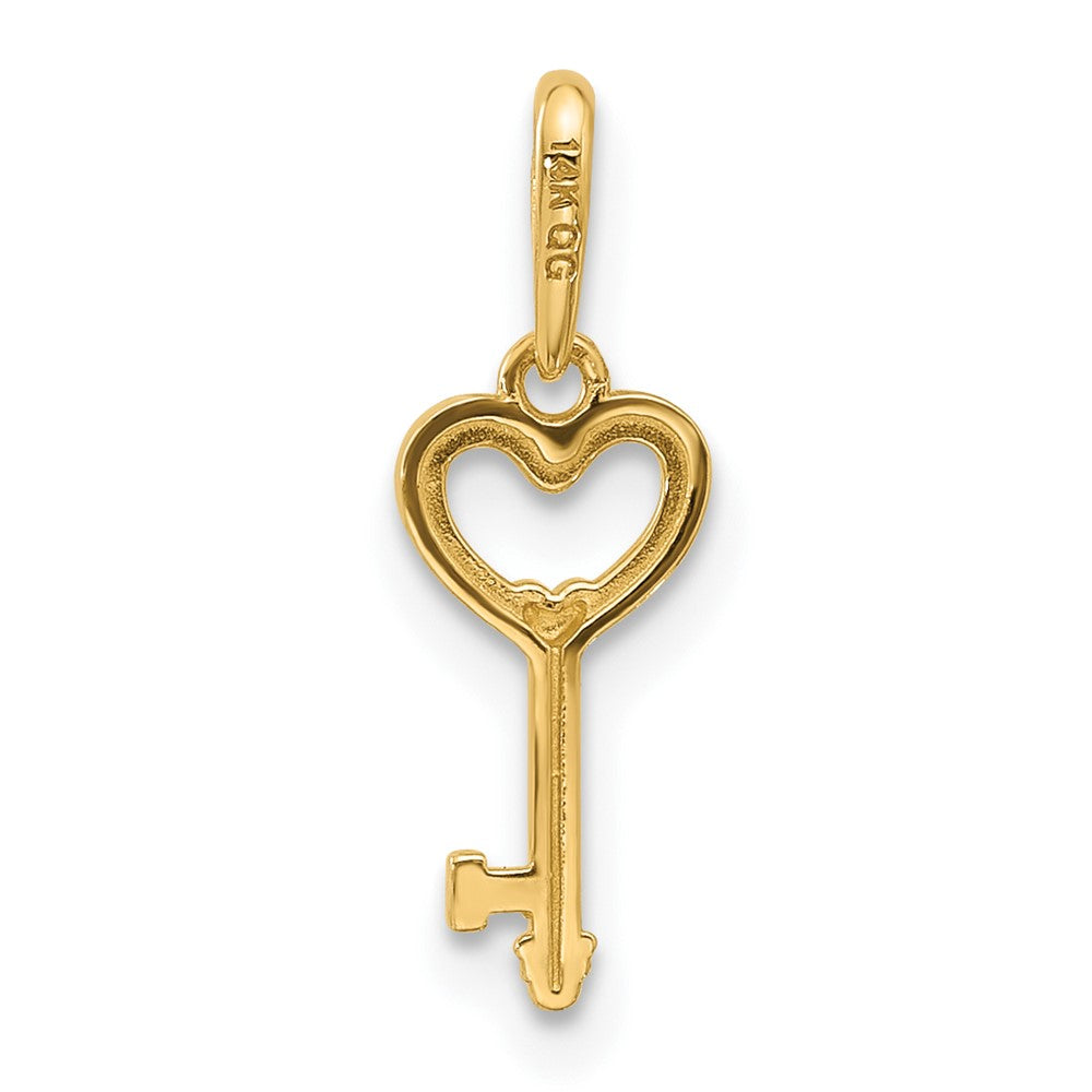 14K Gelbgold Poliert Herz Key Anhänger