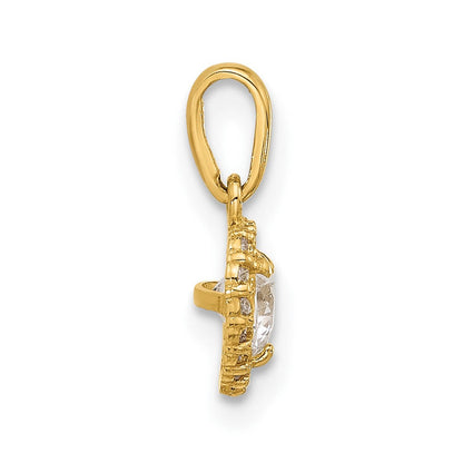 14K Gelbgold Zirkonia Herz Anhänger