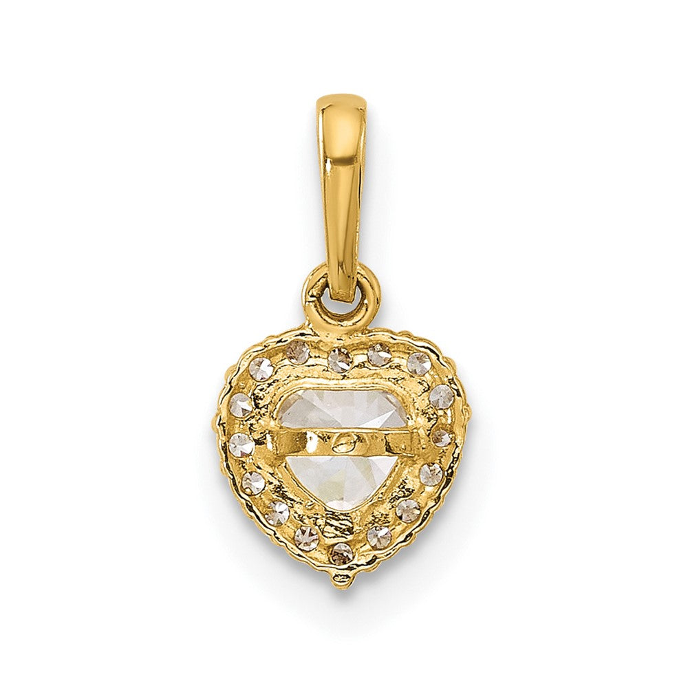 14K Gelbgold Zirkonia Herz Anhänger