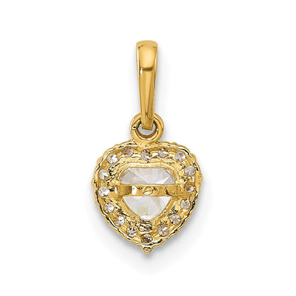 14K Gelbgold Zirkonia Herz Anhänger