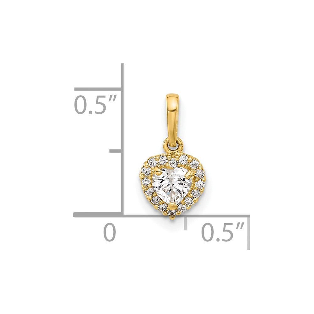 14K Gelbgold Zirkonia Herz Anhänger