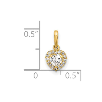 14K Gelbgold Zirkonia Herz Anhänger
