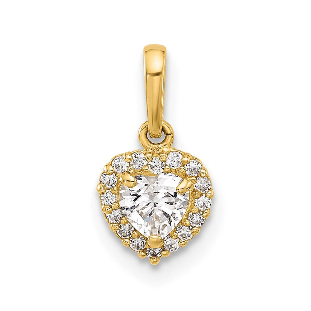 14K Gelbgold Zirkonia Herz Anhänger