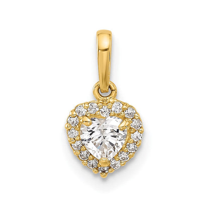 14K Gelbgold Zirkonia Herz Anhänger