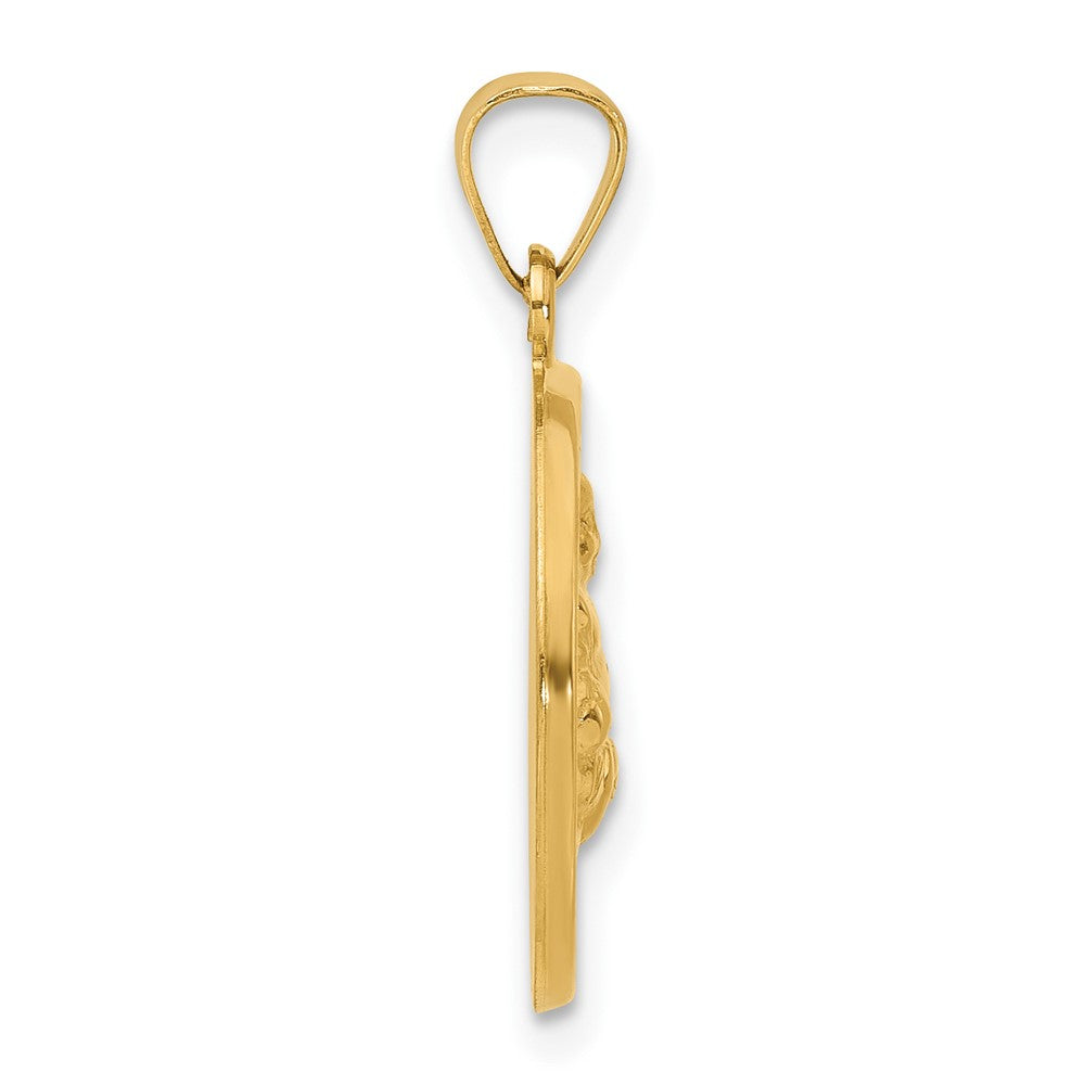 14K Gelbgold Hohl Buddha Charm