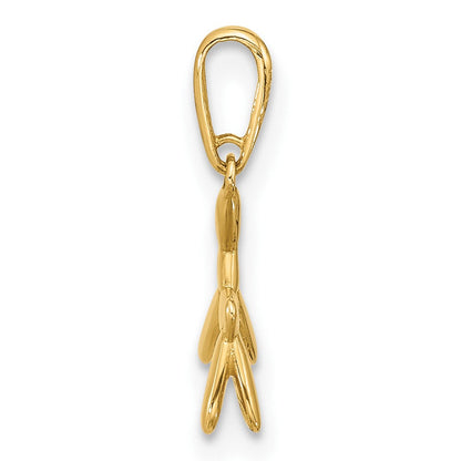 14K Gelbgold Poliert 3d Balloon Puppy Anhänger Charm
