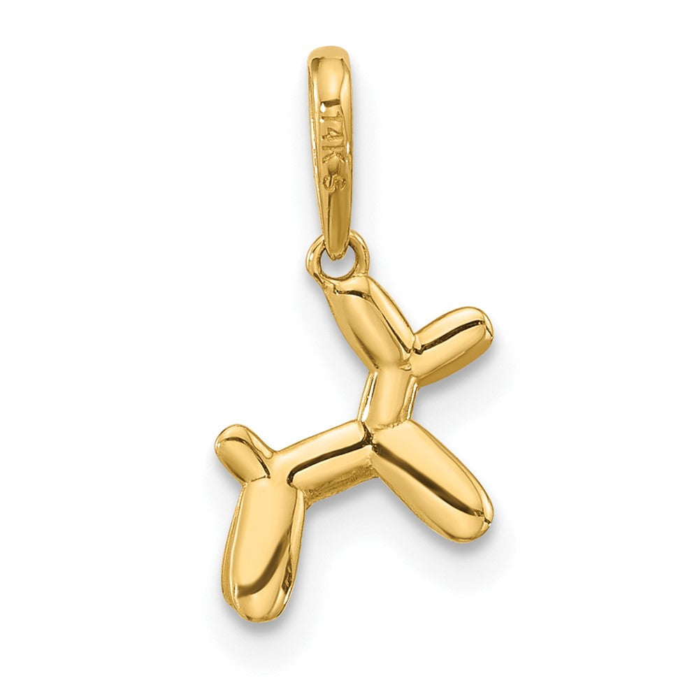 14K Gelbgold Poliert 3d Balloon Puppy Anhänger Charm