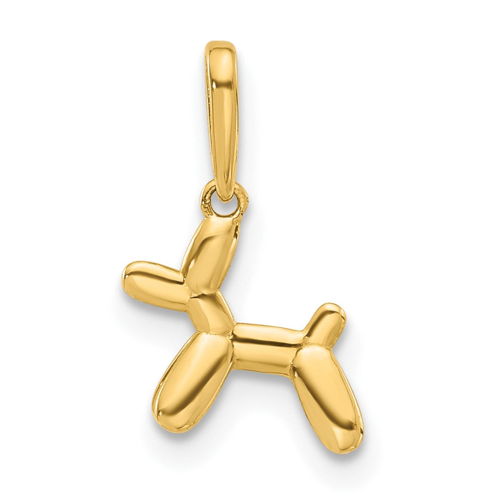 14K Gelbgold Poliert 3d Balloon Puppy Anhänger Charm
