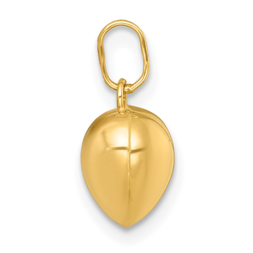 14K Gelbgold Poliert 3d Herz Charm Anhänger