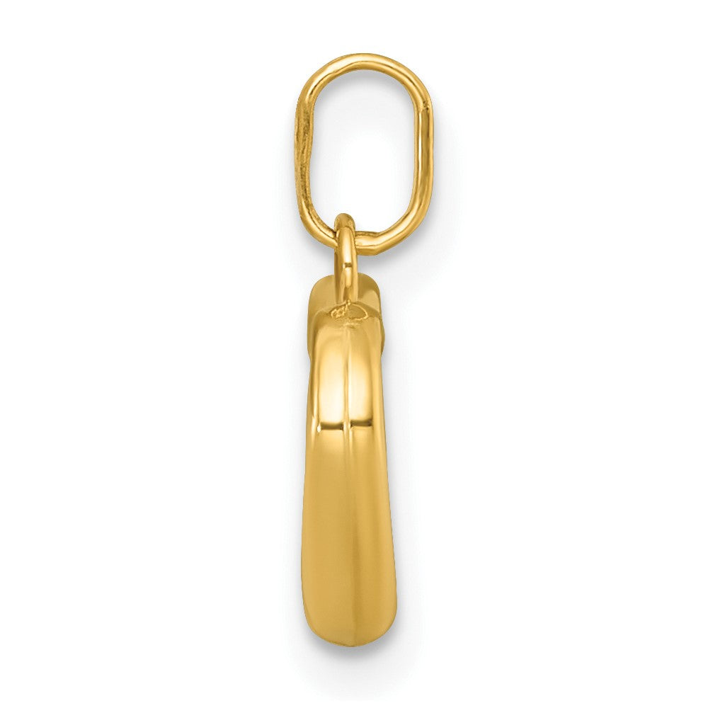 14K Gelbgold Poliert Offen Herz Charm Anhänger