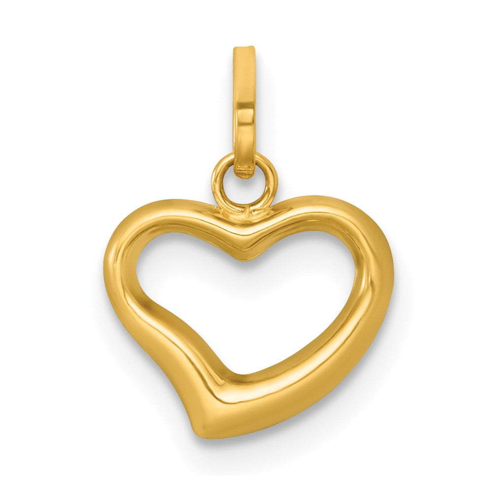 14K Gelbgold Poliert Offen Herz Charm Anhänger