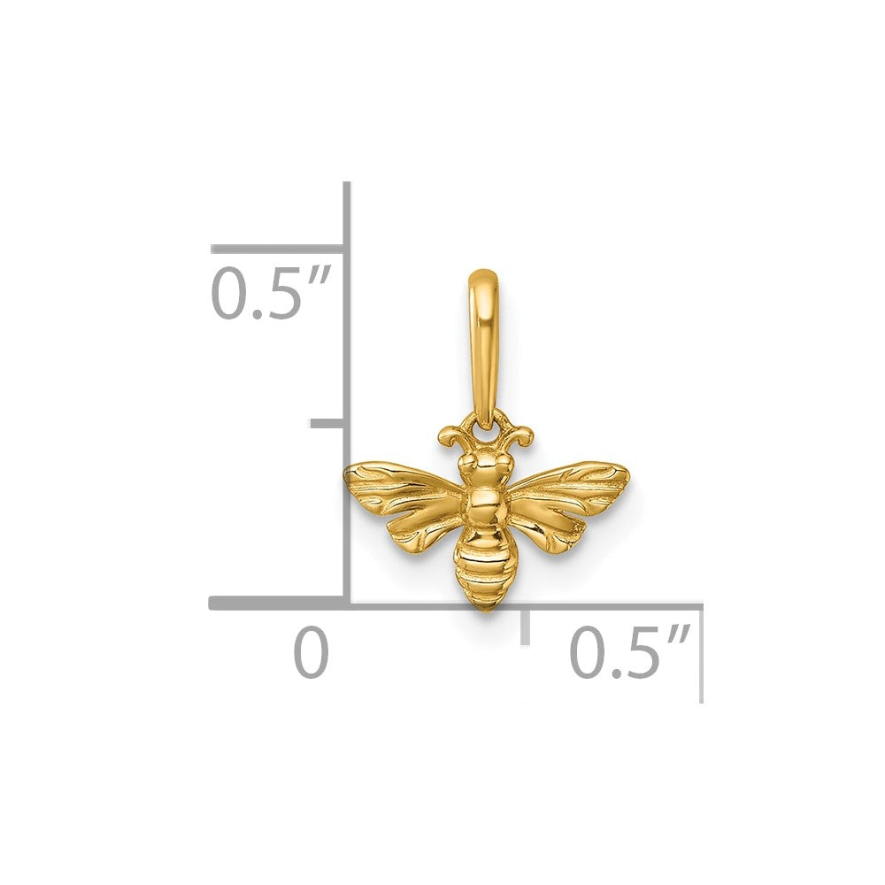 14K Gelbgold Poliert Biene Anhänger