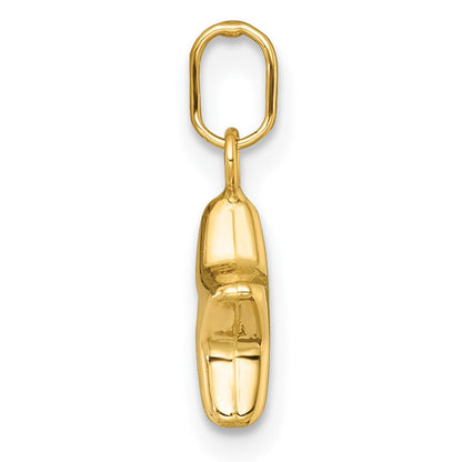 14K Gelbgold Poliert 3d Stern Charm Anhänger