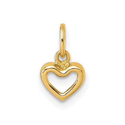 14K Gelbgold Poliert Herz Anhänger