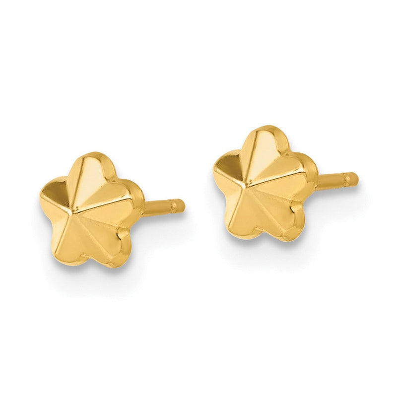 14K Gelbgold Poliert Blume Ohrstecker