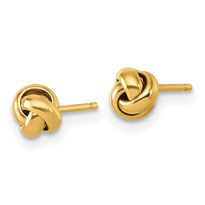 14K Gelbgold Poliert Liebe Knoten Ohrstecker