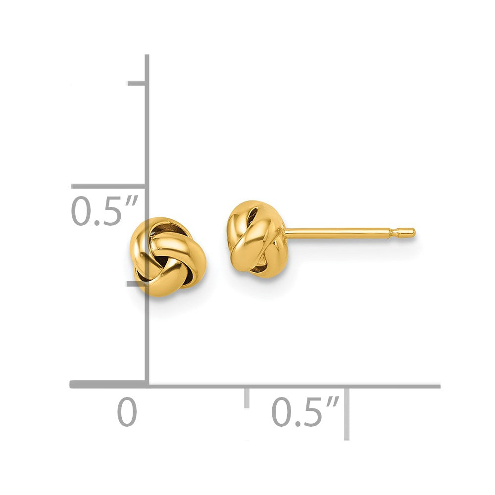 14K Gelbgold Poliert Liebe Knoten Ohrstecker