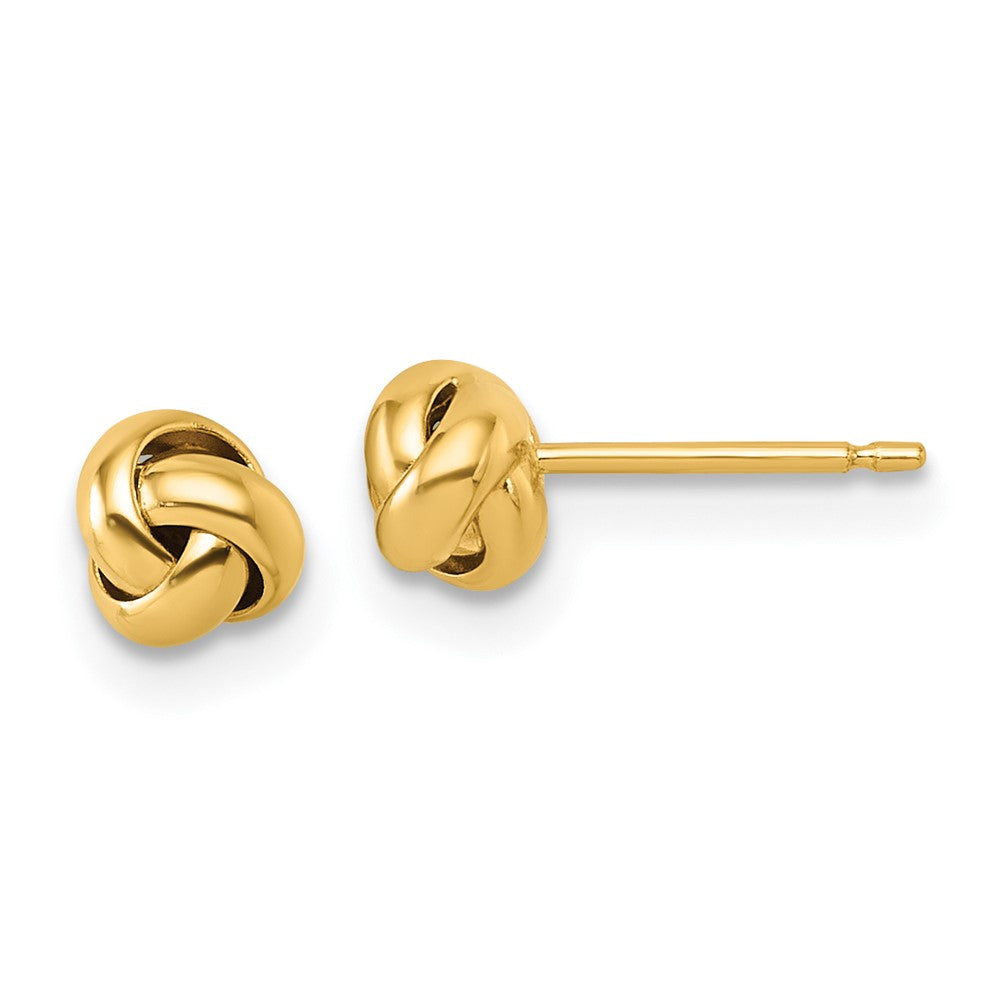 14K Gelbgold Poliert Liebe Knoten Ohrstecker