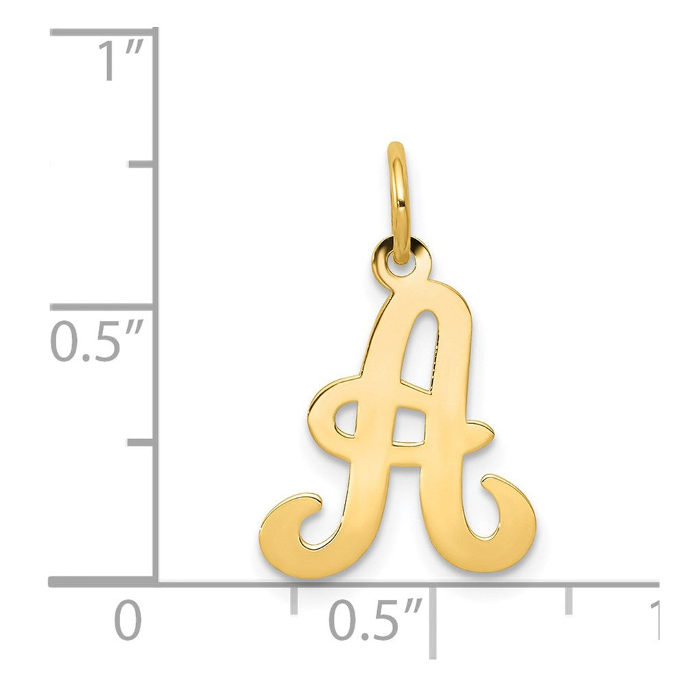 14K Gelbgold 14ky Schreibschrift Buchstabe A Initiale Charm