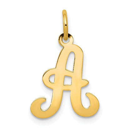 14K Gelbgold 14ky Schreibschrift Buchstabe A Initiale Charm