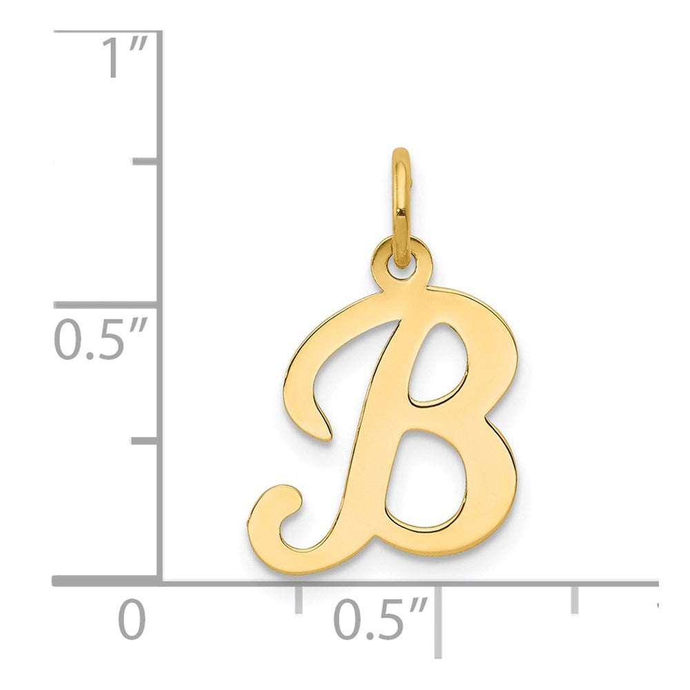 14K Gelbgold 14ky Schreibschrift Buchstabe B Initiale Charm