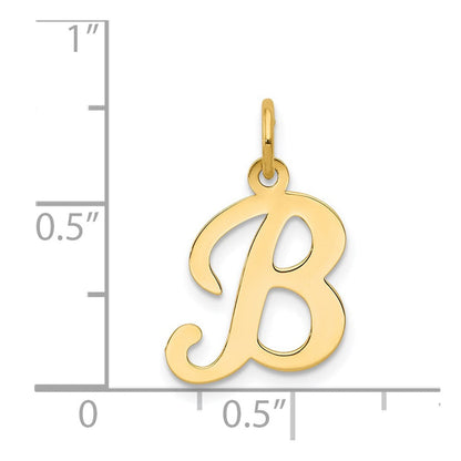 14K Gelbgold 14ky Schreibschrift Buchstabe B Initiale Charm