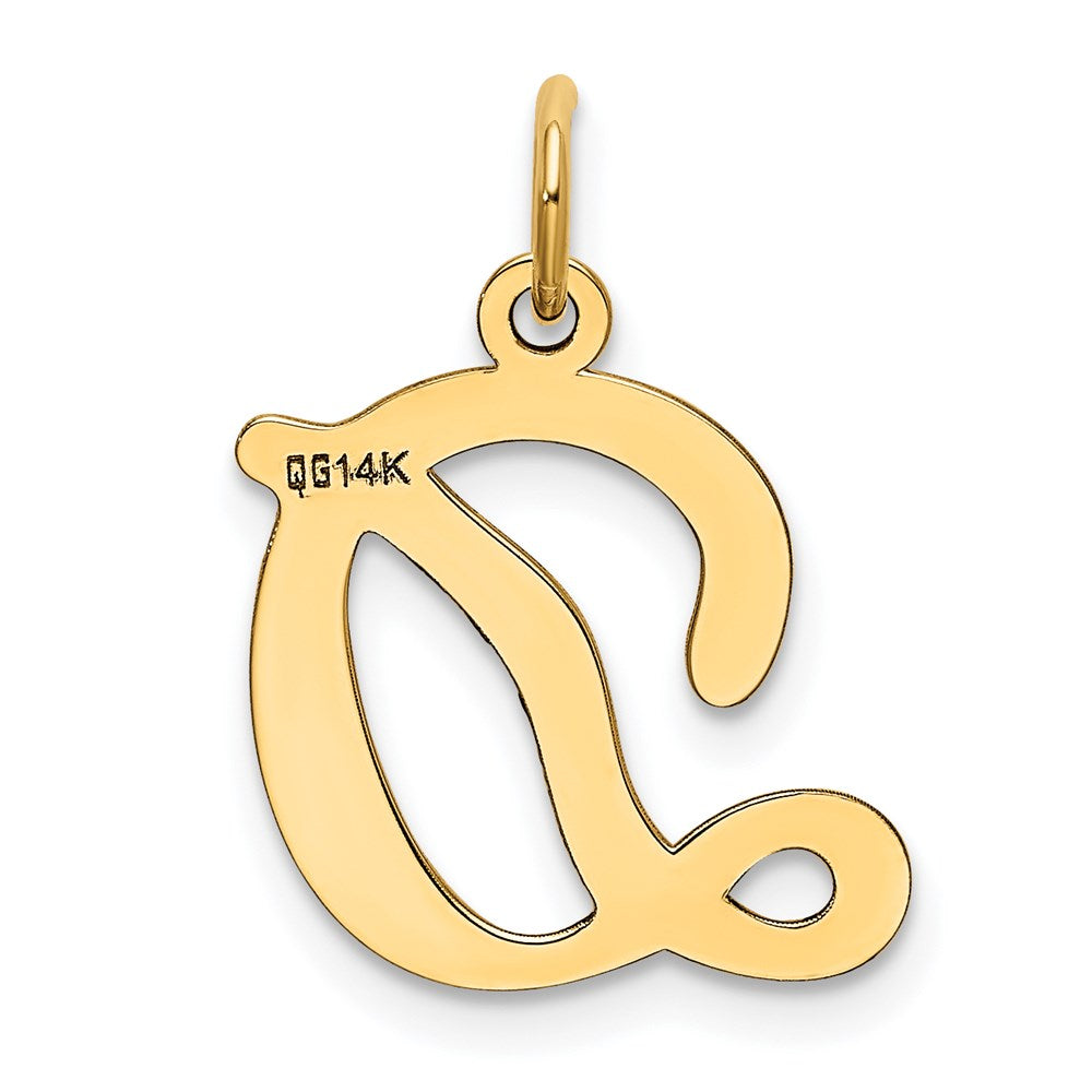 14K Gelbgold 14ky Schreibschrift Buchstabe D Initiale Charm