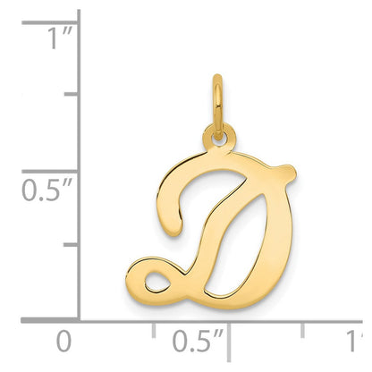 14K Gelbgold 14ky Schreibschrift Buchstabe D Initiale Charm
