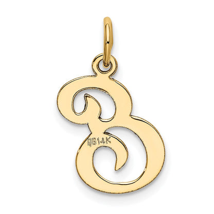 14K Gelbgold 14ky Schreibschrift Buchstabe E Initiale Charm