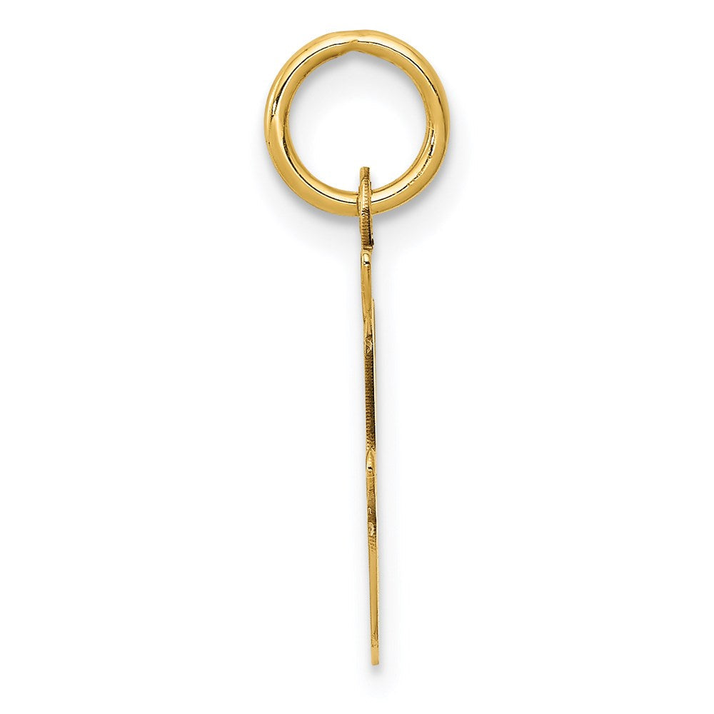 14K Gelbgold 14ky Schreibschrift Buchstabe F Initiale Charm