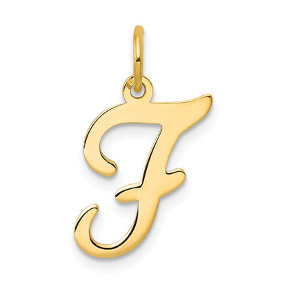 14K Gelbgold 14ky Schreibschrift Buchstabe F Initiale Charm