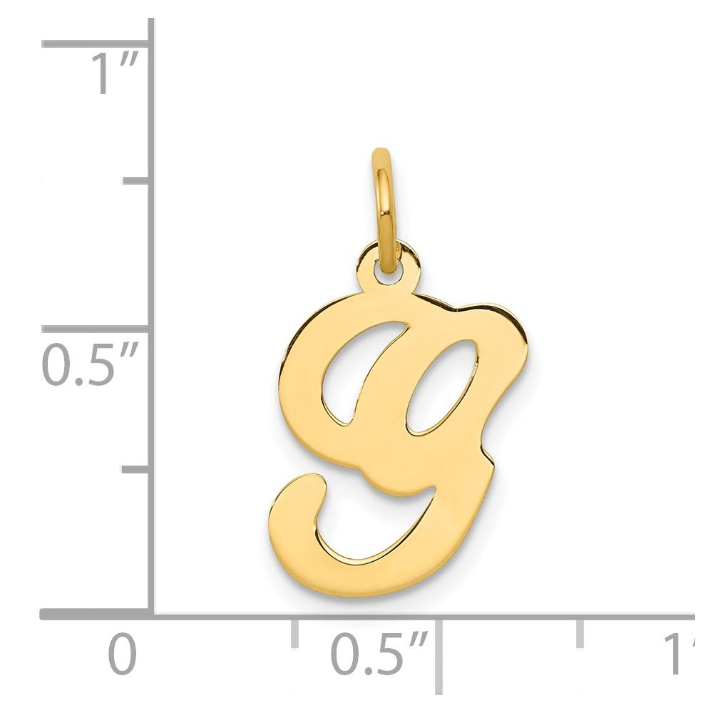 14K Gelbgold 14ky Schreibschrift Buchstabe G Initiale Charm