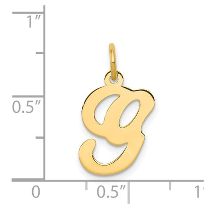 14K Gelbgold 14ky Schreibschrift Buchstabe G Initiale Charm
