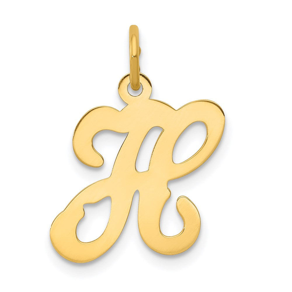 14K Gelbgold 14ky Schreibschrift Buchstabe H Initiale Charm