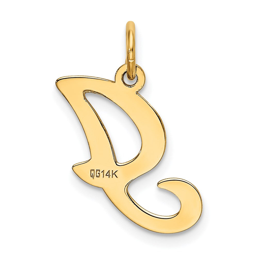 14K Gelbgold 14ky Schreibschrift Buchstabe I Initiale Charm