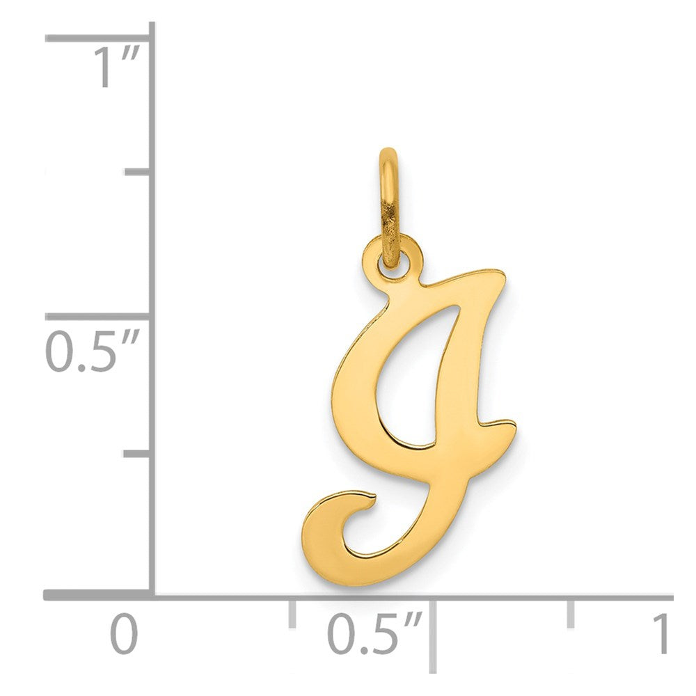 14K Gelbgold 14ky Schreibschrift Buchstabe I Initiale Charm