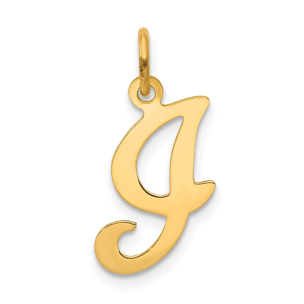 14K Gelbgold 14ky Schreibschrift Buchstabe I Initiale Charm