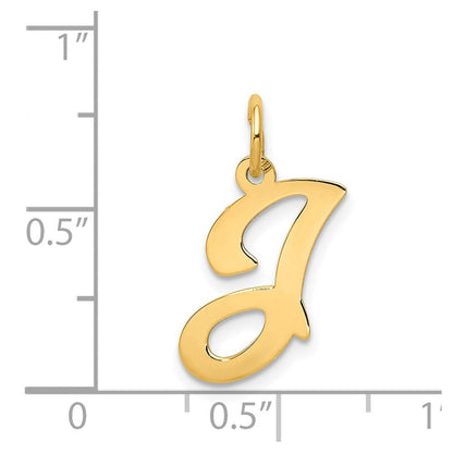 14K Gelbgold 14ky Schreibschrift Buchstabe J Initiale Charm