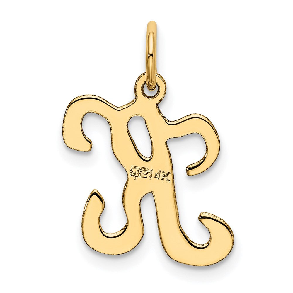 14K Gelbgold 14ky Schreibschrift Buchstabe K Initiale Charm