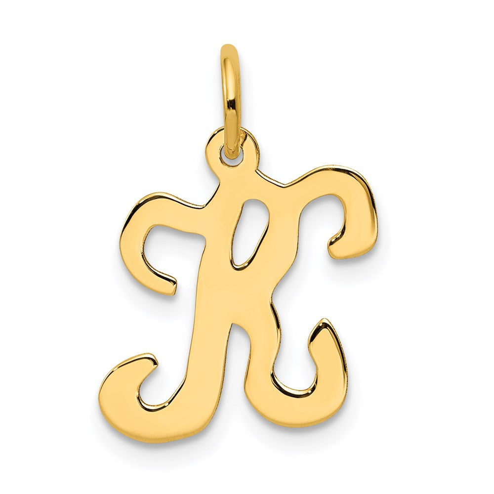 14K Gelbgold 14ky Schreibschrift Buchstabe K Initiale Charm