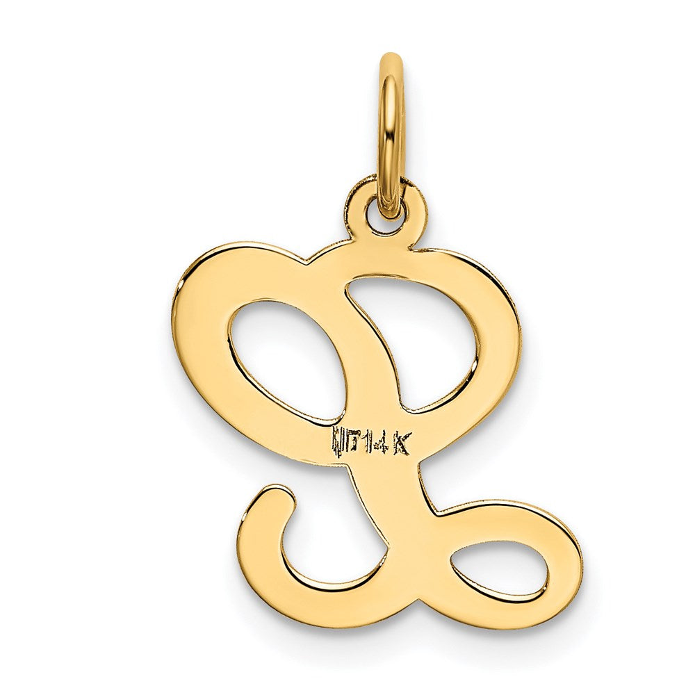 14K Gelbgold 14ky Schreibschrift Buchstabe L Initiale Charm