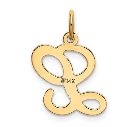 14K Gelbgold 14ky Schreibschrift Buchstabe L Initiale Charm