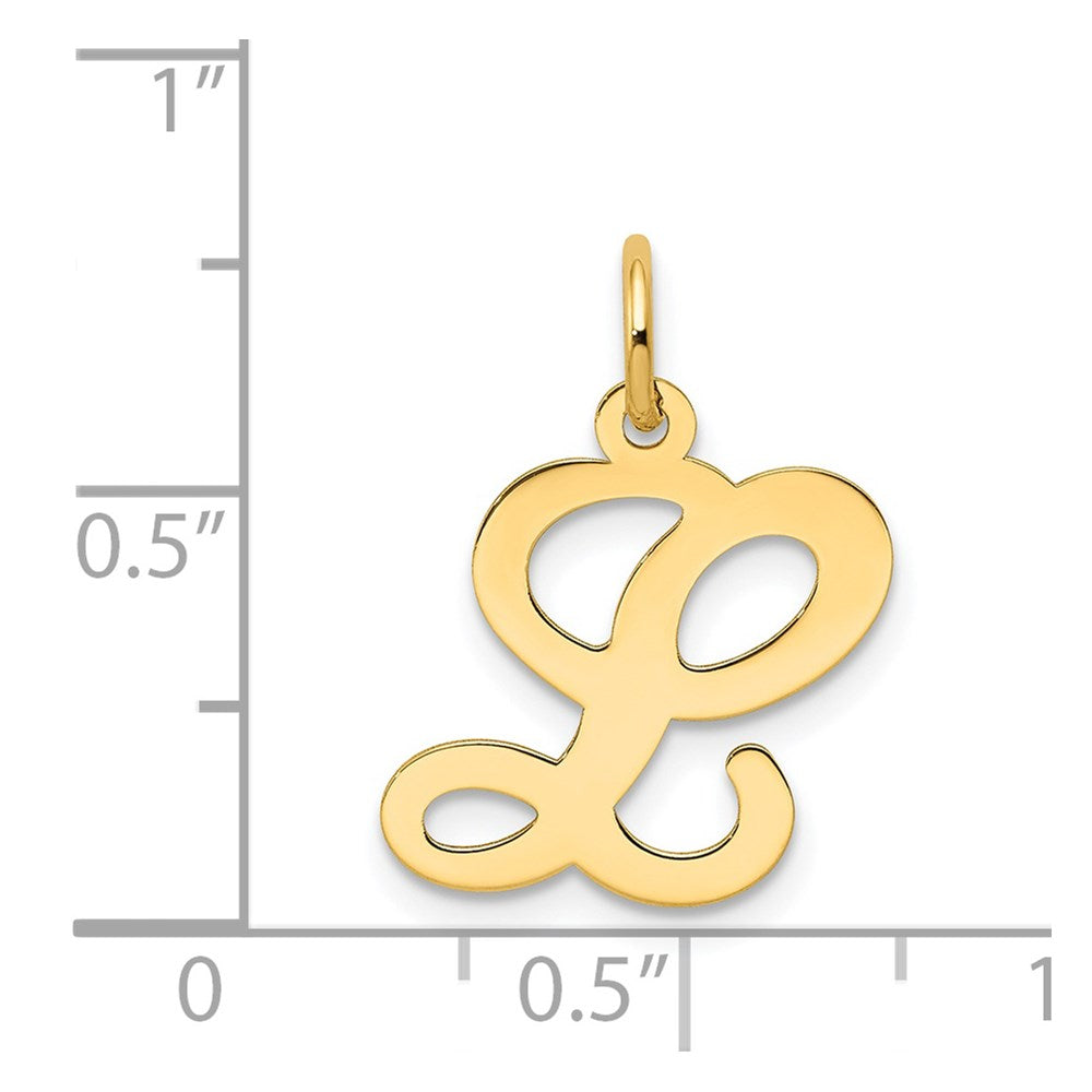 14K Gelbgold 14ky Schreibschrift Buchstabe L Initiale Charm