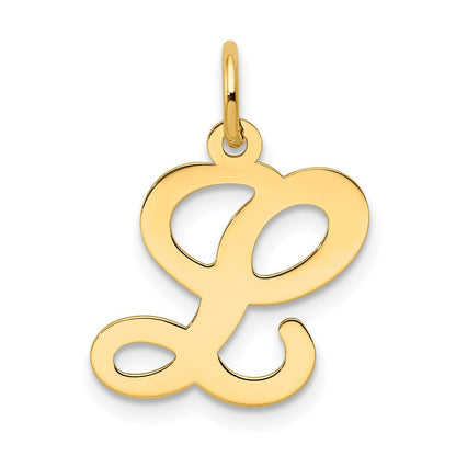 14K Gelbgold 14ky Schreibschrift Buchstabe L Initiale Charm