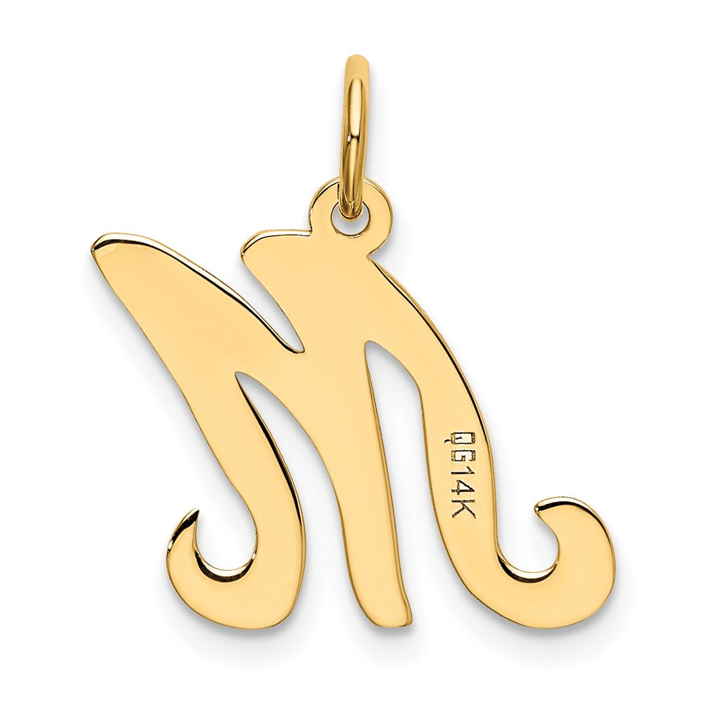 14K Gelbgold 14ky Schreibschrift Buchstabe M Initiale Charm