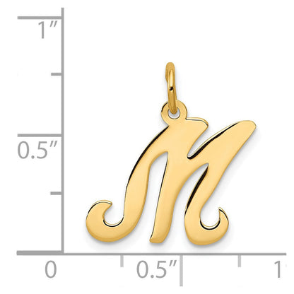 14K Gelbgold 14ky Schreibschrift Buchstabe M Initiale Charm