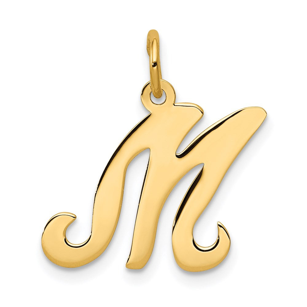 14K Gelbgold 14ky Schreibschrift Buchstabe M Initiale Charm