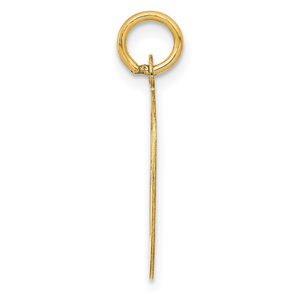14K Gelbgold 14ky Schreibschrift Buchstabe O Initiale Charm