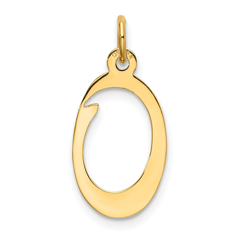 14K Gelbgold 14ky Schreibschrift Buchstabe O Initiale Charm